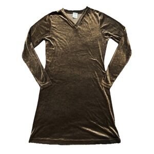 Vintage Chocolate Brown Velvet Old Navy Dress Womens XS Fall Fashion 90s Y2K